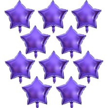 Mor Mini Shape Yıldız Folyo Balon 6 Adet