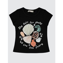 Civil Girls Kız Çocuk Tişört 2-5 Yaş Siyah