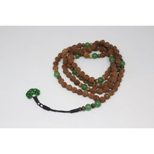 Yaşam Tohumu 108'LI Rudraksha ( Rudrakşa) Tohumu ve  Aventurin Taşlı Mala