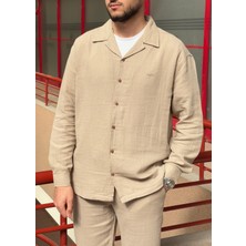 İnpool Apaş Yaka, Müslin Bezi, Yazlık&baharlık, Nefes Alan, 100% Pamuk, Oversize Gömlek G11