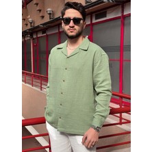 İnpool Apaş Yaka, Müslin Bezi, Yazlık&baharlık, Nefes Alan, 100% Pamuk, Oversize Gömlek G11