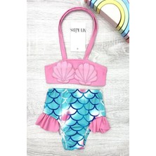 Kız Çocuk Deniz Kabuğu Desenli Bikini Takımı 2802