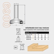Netmak Değiştirilebilir Jiletli Tabla Temizleme Bıçağı 100X12X90 D=20 Z=4