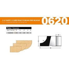 Netmak 1/4 Daire Kenar Yuvarlama Freze Bıçağı 0620-08 R=25MM