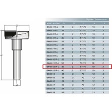 Netmak Elmas Uçlu Tas Menteşe Matkabı Sağ Dönüş 440-12R D=35 57 mm - 10 mm