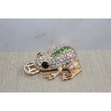 Swarovski Taşlı Minik Figür - Kurbağa