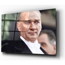Zera Wall Gazi Mustafa Kemal Atatürk Cam Tablo- Ev ve Ofis Dekorasyonu-Hediyelik-Dekoratif-Modern-Atatürk