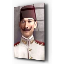 Zera Wall Mustafa Kemal Atatürk Gençliği Cam Tablo- Ev ve Ofis Dekorasyonu- Modern-Atatürk