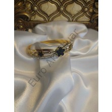 Stainles Steel Çelik Gold Siyah Kelepçe Bileklik