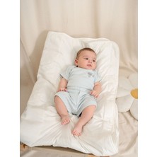 Kidaxi Jakarlı Nakışlı Çıtçıtlı Body Şort Takım