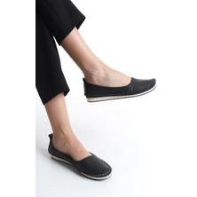 CZ London Kadın  Deri Babet Dikişli Düz Taban Tam Kalıp Rahat Günlük Ayakkabı