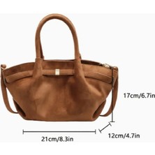 Trendy Chic Kahverengi Süet Kemer Detaylı Çanta