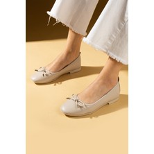 Pembe Potin Fiyonk Detaylı Rahat Taban Kadın Babet 57-34-25CILT