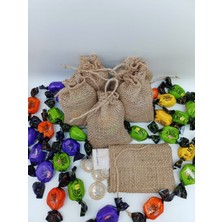 1 Adet Doğal Jüt Torba 7 x 10 cm En x Boy Büzgülü Jut Kese Doğal Ambalaj Paketleme Bayram Şekeri Torbası Hasır Torba Yılbaşı Hediye Paketi Nikah Şekeri Hediye Vegan Para Kesesi Istanbul Sandalet