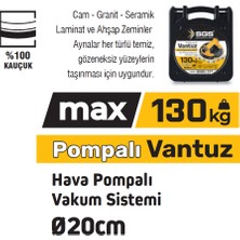 SGS957 - 130 kg Hava Pompalı Vakum Sistemli Vantuz Çap 20CM - Cam - Granit - Seramik - Laminat ve Ahşap Taşıma