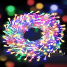 Renkli Vıp Profesyonel 50 Metre Renkli LED Işık 220V Fişli Renkli Yılbaşı Işığı Şeffaf Kablolu Modlu