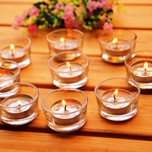 Kır Düğünü Kına Gecesi Dekor Mumluk 14 Adet Cam Mumluk Tea Light Cam Mumluk 4.5x2  cm  Cam Mumluk