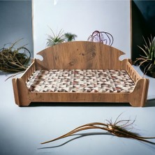 Taht Kedi Köpek Yatağı Ergonomik 40*70 cm Çam Renk ,yıkanabilir Duck Kumaş Minderi ile Beraber