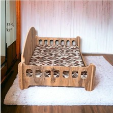 Taht Kedi Köpek Yatağı Ergonomik 40*70 cm Çam Renk ,yıkanabilir Duck Kumaş Minderi ile Beraber