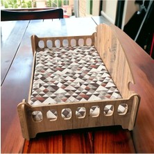 Taht Kedi Köpek Yatağı Ergonomik 40*70 cm Çam Renk ,yıkanabilir Duck Kumaş Minderi ile Beraber