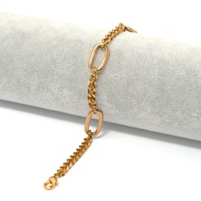  Ferizz 316L Çelik Zincir Rose Bileklik BLK-897