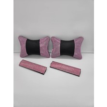 Şeker Pembe Taşlı Boyun Yastığı Kemer Konforu Kemer Pedi 2li Set