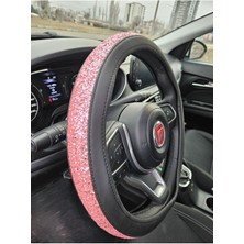 Şeker Pembe Pullu Prenseslere Özel Geçmeli Direksiyon Kılıfı Kalite