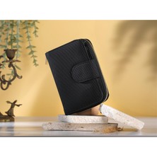 Bagacar Siyah Fermuarlı Kare Kadın Cüzdan