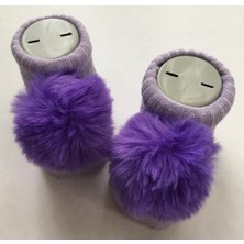 Style Baby Amazing Hoşgeldin Bebek, Yenidoğan Kız Bebek, Mor Renkli Ponpon Bandana Çorap Hediye Seti