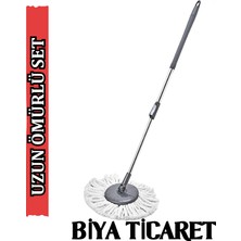 Biya Dönerli Mop Yedek Sap Seti (Yuvarlak Paspas Sapı)