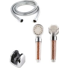 Ozcmax Renk Değiştiren LED Işıklı Duş Başlığı Seti - Hortum Askı Seti (Pilsiz- Elektriksiz)