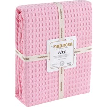 Naturosa Tek Kişilik Pembe Renk Waffle Pike  Pamuk 160 x 220  cm