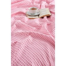 Naturosa Tek Kişilik Pembe Renk Waffle Pike  Pamuk 160 x 220  cm