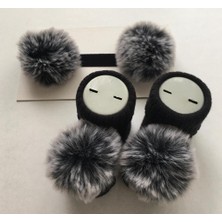 Style Baby Amazing Hoşgeldin Bebek, Yenidoğan Kız Bebek, Siyah Ponpon Bandana Çorap  Hediye Seti