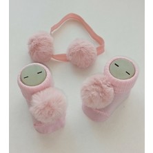 Style Baby Amazing Hoşgeldin Bebek, Yenidoğan Kız Bebek, Pembe Ponpon Bandana Çorap  Hediye Seti