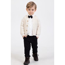 Cantoy Erkek Bebek Triko Hırkalı Papyon Detaylı Takım