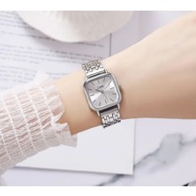 Trendy Chic Kare Çelik Kordon Kadın Saati