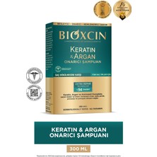BIOXCIN Keratin & Argan Onarıcı Saç Bakımı Şampuan 300 ml Doğal Malzeme ile Besleyici Özellik