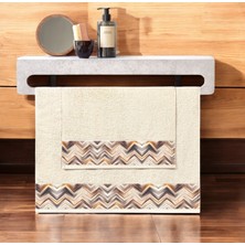 Zigzag Model Baskılı 2'li Banyo  Havlu Seti