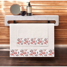 Rose Model Baskılı 2'li Banyo  Havlu Seti