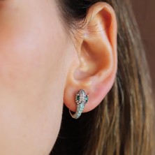 Necati Gün Serpent Mine Taşlı Gümüş Küpe