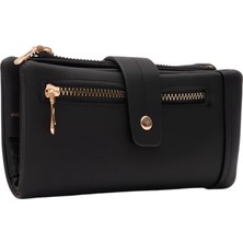 Sheda Bag Kadın Siyah Portföy Cüzdan