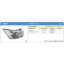 AYFAR-505911 - Far Sol Transıt V363 14> Krom Çerçevelı