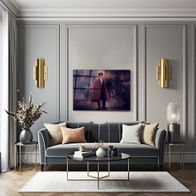 Zera Wall Mustafa Kemal Atatürk Soyut Tasarım Cam Tablo- Ev ve Ofis Dekorasyonu- Modern-Atatürk