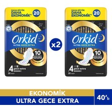 Orkid Ultra Gece Ekstra Hijyenik Ped 20 Adet 4 Boy 2 Adet