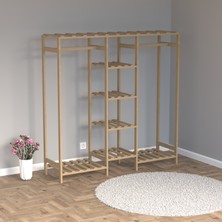 Ahşap Gardırop, Masif Ahşap Gardırop, Açık Dolap (40 x 150 x 150)