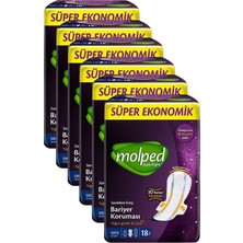 Molped Super Night Gece Hijyenik Ped 18'li x 6 Adet Ultra Hijyenik Konforlu Kullanım