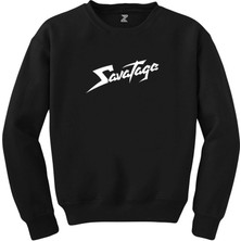 Savatage Logo Yazı Siyah Sweatshirt