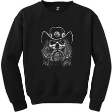 Motörhead Lemmy Kilmister Skull Portre Siyah Sweatshirt
