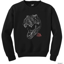 Jurassic Park Rex Siyah Sweatshirt